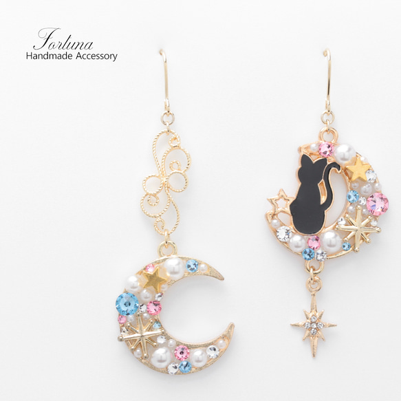 猫耳薔薇カラフルピアス　イヤリング 楽天市場】イヤリング ピアス ねこ キャット 猫 cat アシンメトリー