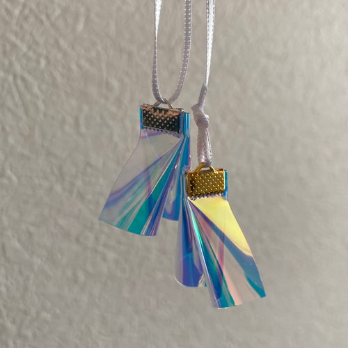 2個セット〉PVCクリアタッセルチャーム【オーロラ】ハンドメイド