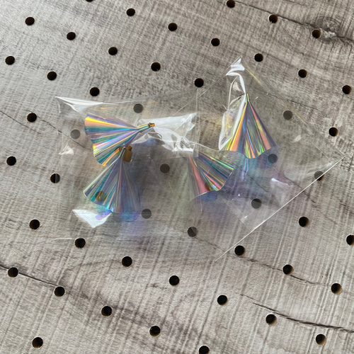 2個セット〉PVCクリアタッセルチャーム【オーロラ】ハンドメイドパーツ