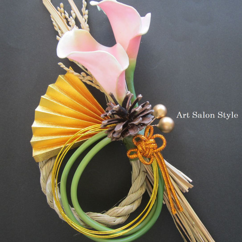 お正月しめ飾り しめ縄＊ハンドメイド No.3 しめ縄リースお正月飾り 玄関リース しめ飾り お正月ハンドメイド