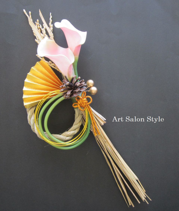 お正月ハンドメイド2026】お正月しめ縄飾り 和 ピンクのカラー しめ縄