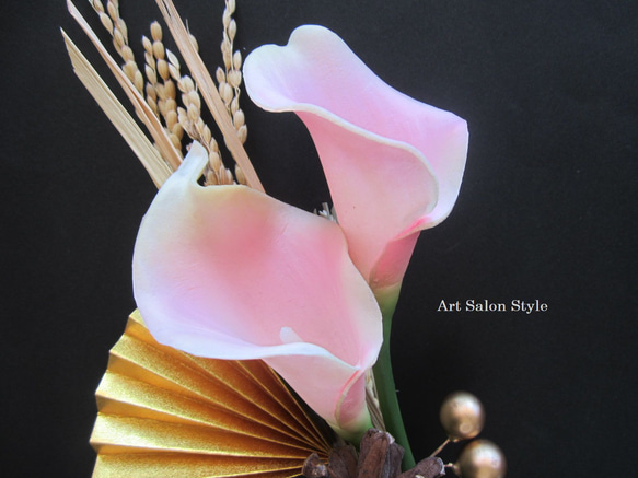 【お正月ハンドメイド2024】お正月しめ縄飾り　和　ピンクのカラー 3枚目の画像