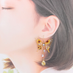 胡蝶~Sunflower~(c56) ピアス/イヤリング/ノンホールピアス/樹脂ピアス 3枚目の画像