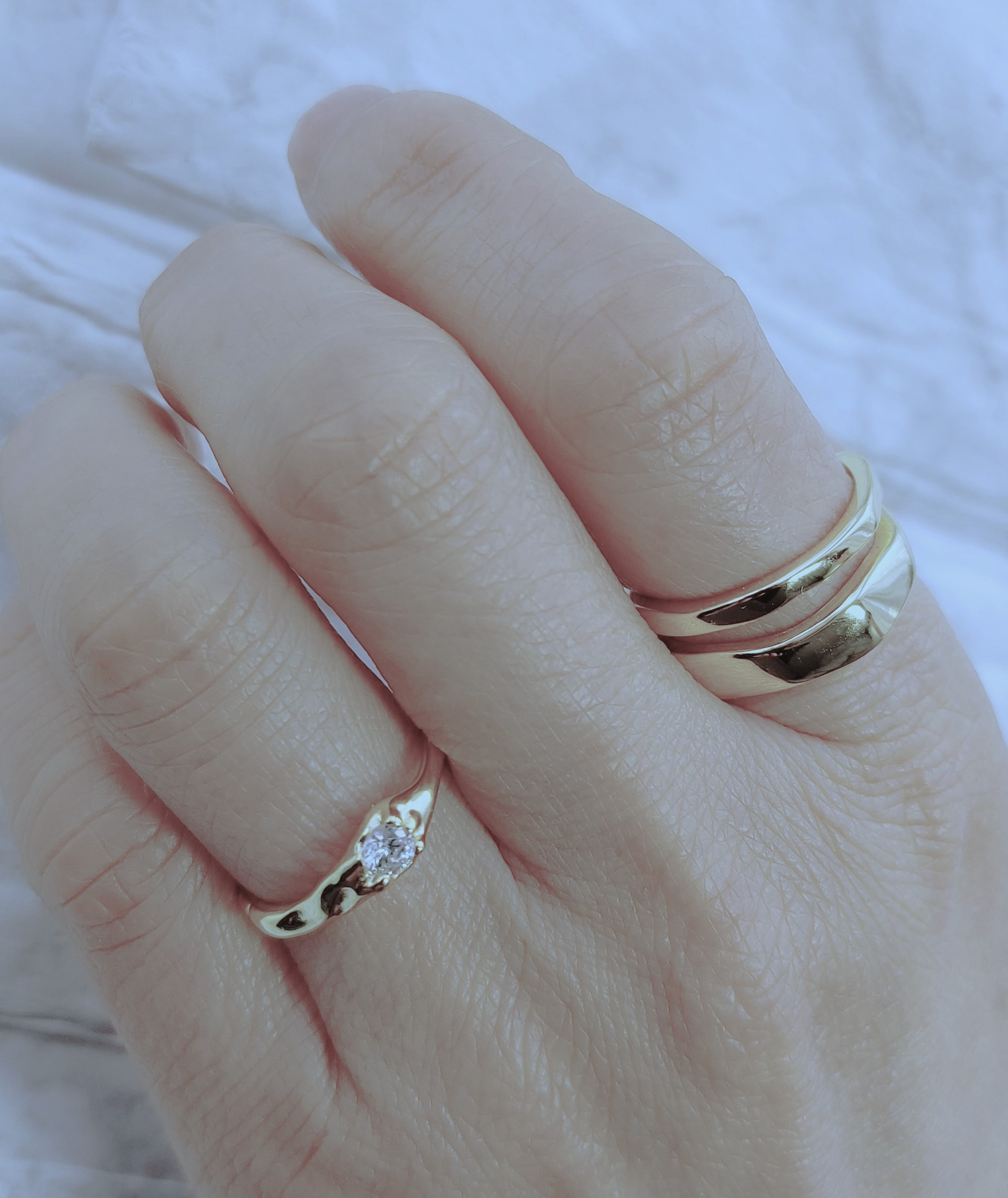 ※都会の女性にぴったり※ 独創的な抛光表面※二重オープニングデザイン※925シルバーリング