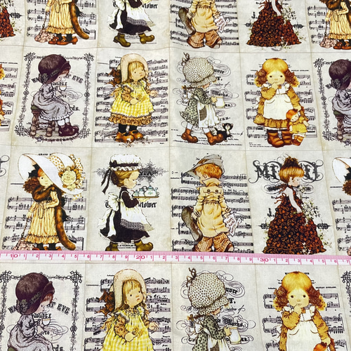 ✧*。レトロガール3 懐かしい生地 約45×110 生地 brown3104 通販