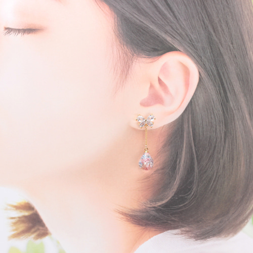 蝶と雫~4color~(1062) ピアス/ノンホールピアス/樹脂ピアス ピアス 