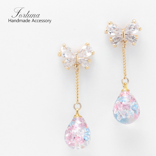 蝶と雫~4color~(1062) ピアス/ノンホールピアス/樹脂ピアス ピアス 
