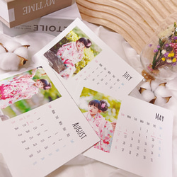 2L 卓上 開始月が選べる 光沢紙 【C】 写真入り 2024年カレンダー カレンダー 子供 ペット プレゼント 4枚目の画像
