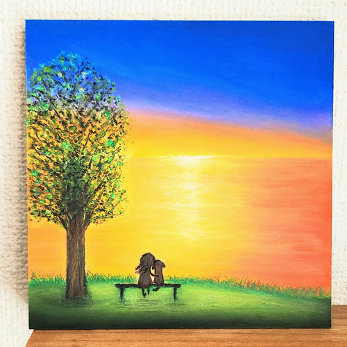 夏! キラキラ輝く 海 太陽 空 【原画】オイルパステルアート 夏! キラキラ輝く 海 太陽 空 【原画】オイルパステルアート
