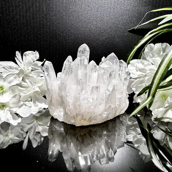 天然石インテリア　9.3cm 　ヒマラヤ水晶　クラスター　水晶　アイリス　原石　送料無料 1枚目の画像