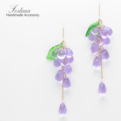 藤の花(1091) ピアス/イヤリング/ノンホールピアス/樹脂ピアス ピアス 