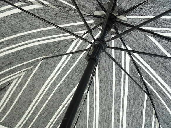 隨機條紋棉麻/竹柄遮陽傘 第9張的照片