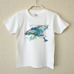 SALE【こども130Tシャツ】オリジナルイラスト：クジラ 3枚目の画像