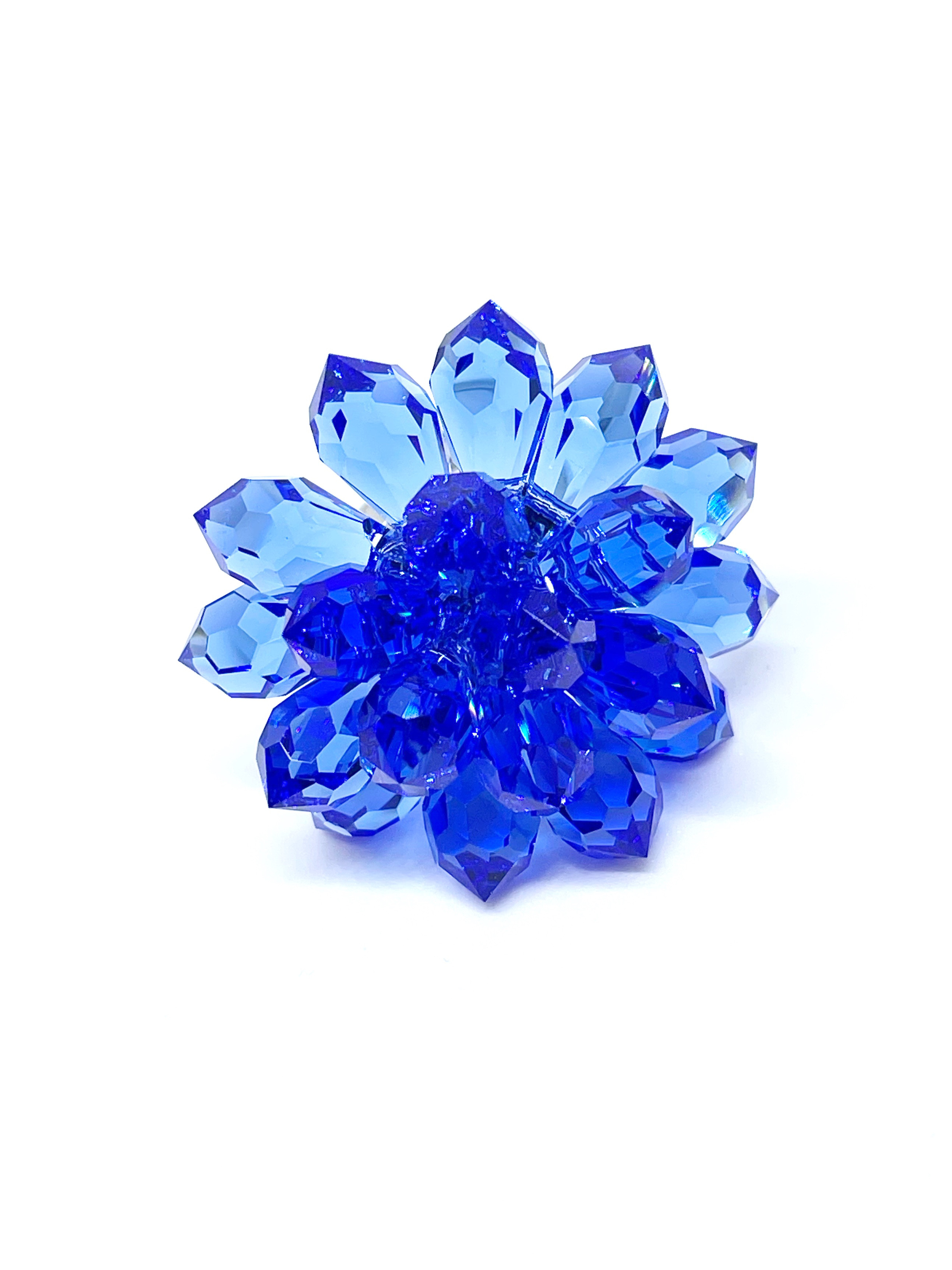 スワロフスキーcrystal手編みring sapphire