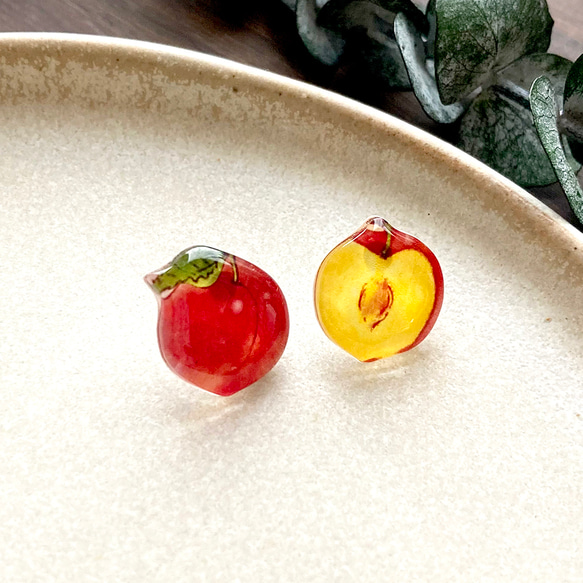 Plum earring｜すももイヤリング・ピアス〔夏のフルーツ〕 2枚目の画像