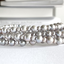Outlet 超長2種淡水珍珠項鍊（126cm）銀（再次上架） 第15張的照片