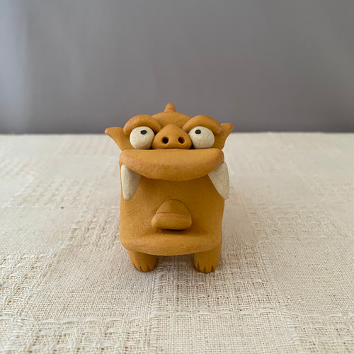 大丈夫シーサー(小・黄色)NO.3 縁起物 置物 小さい シーサー その他