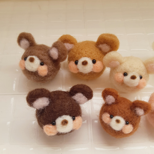ぎゅうぎゅうくまちゃん 大 羊毛フェルト Home made K 通販 15832204