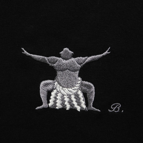 相撲をこよなく愛する方へ　力士の刺繍入りＴシャツ　6.2オンス　男女兼用 1枚目の画像