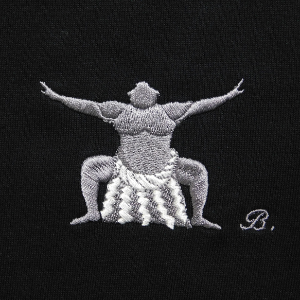 相撲をこよなく愛する方へ　力士の刺繍入りＴシャツ　6.2オンス　男女兼用 5枚目の画像