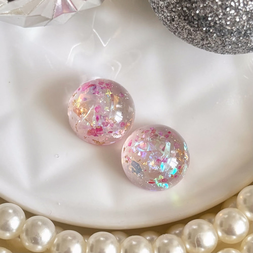 ♡送料無料♡ 半球ギャラクシー Lサイズ レジンピアス