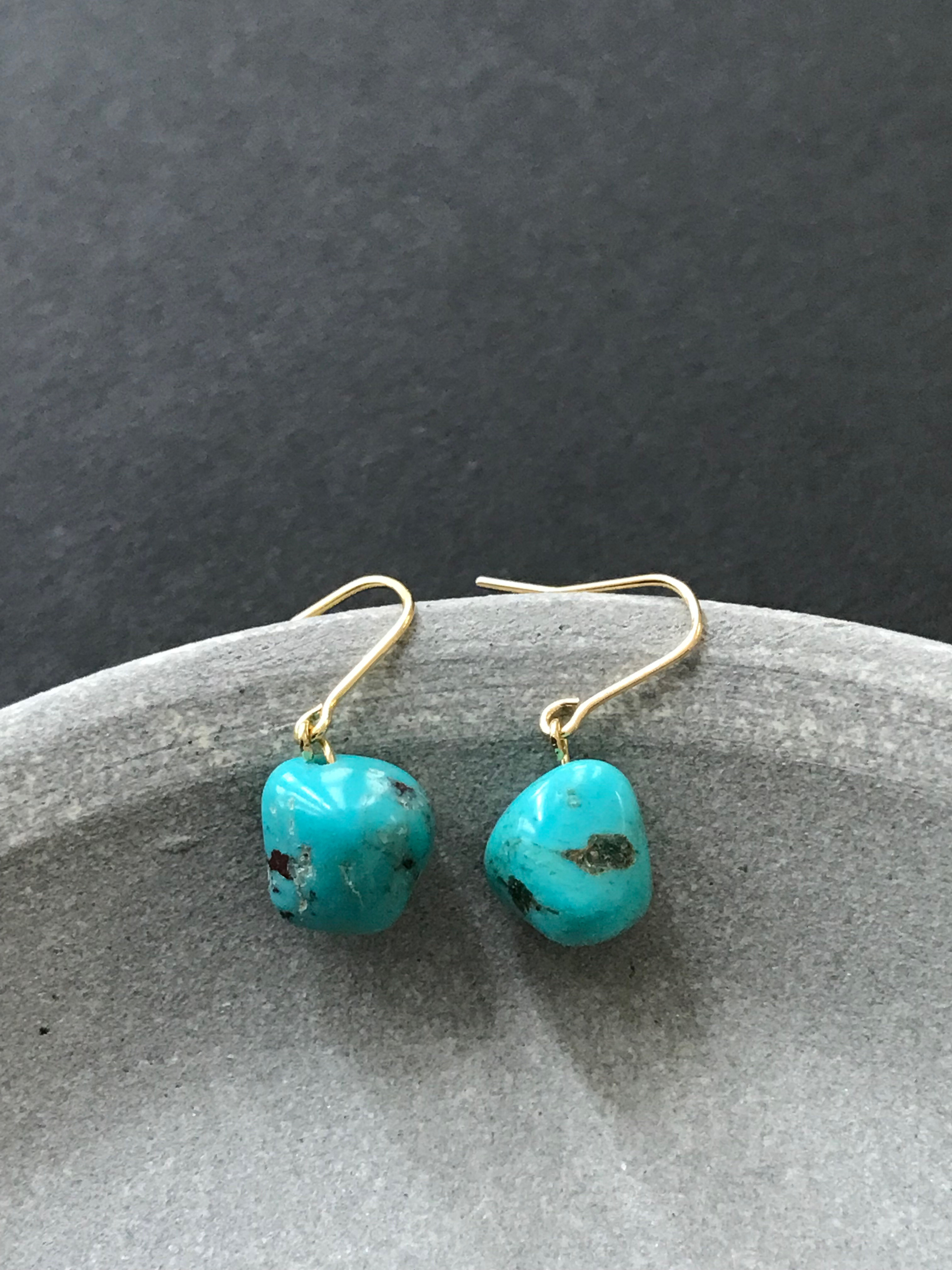 天然ターコイズ♚ピアス/ノンホールピアス