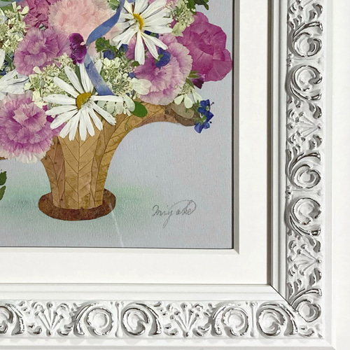 額付き 押花 在庫処分バザール 探れる 個展出品作 - 絵画