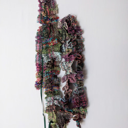 【個性的】手織りのフリルキャミトップス 複雑な色合い 5枚目の画像