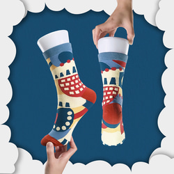 伐林 棉質中筒襪 - 襪子 - 鵝黃 第2張的照片