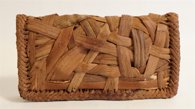 大乱れ編み 長財布　山葡萄 籠 バッグ 小銭入れ コインケース　カード入れ レザー ハンドメイド山葡萄