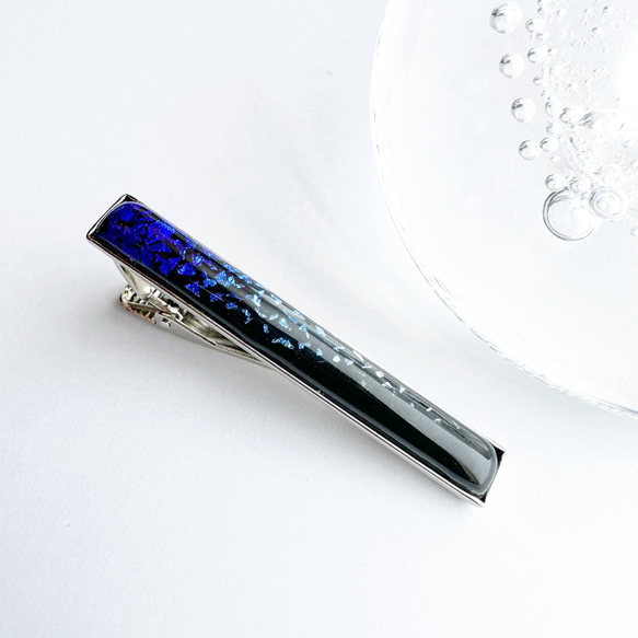 Galaxy 七宝焼のネクタイピン blue 箔ちらし七宝 タイピン
