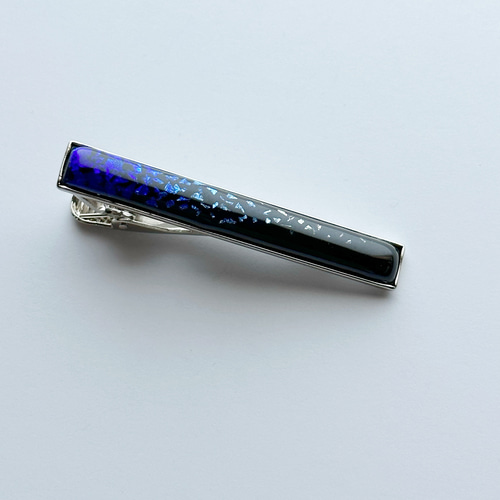 Galaxy 七宝焼のネクタイピン blue 箔ちらし七宝 タイピン