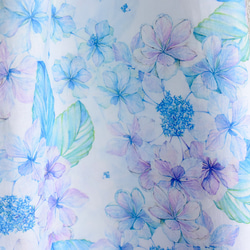 【受注制作】涼やか紫陽花の両面パターンストール 4枚目の画像