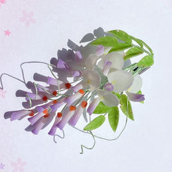 リアル藤の花のヘアクリップ 6枚目の画像