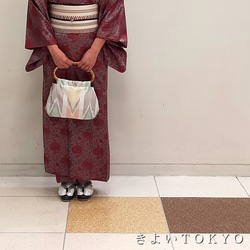 竹持ち手のインドシルクバッグ♪着物に合うバッグ【送料無料】 その他