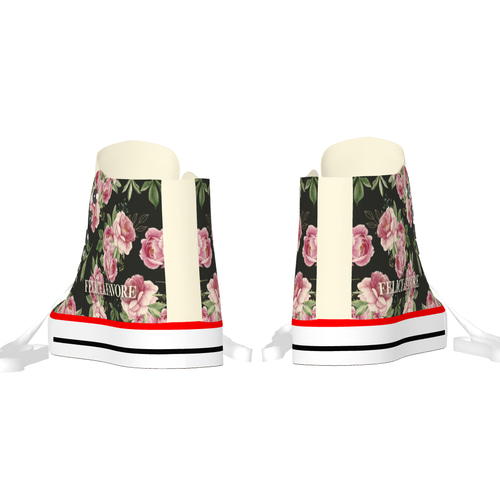 スニーカー ハイカット シューズ レディース 女性 S M L 花柄