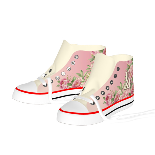 スニーカー ハイカット シューズ レディース 女性 S M L 花柄