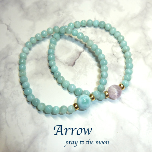 人間関係の共感力を高める＊クンツァイトとラリマースリムブレスレット