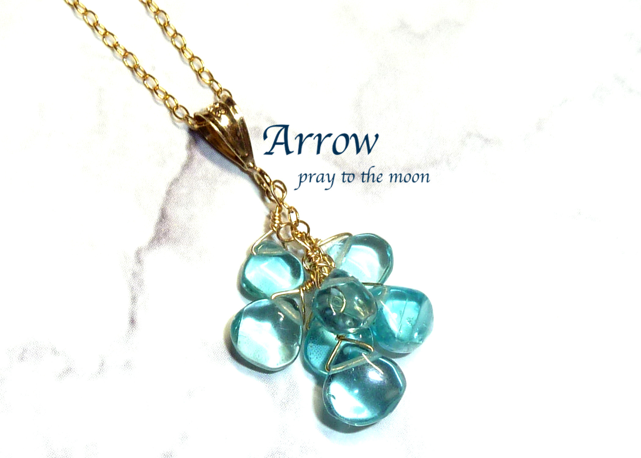 絆を強める＊マダガスカル産宝石質アパタイトブーケネックレス＊14kgf