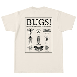 標本風昆虫モチーフバックプリントTシャツ　【ナチュラル】 1枚目の画像