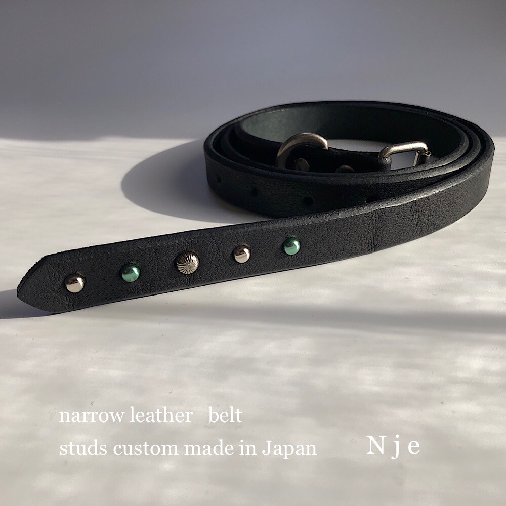 最安値 オーダー品　スタッズナローロングベルト　シルバー　ミッスーリ 小物