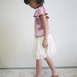 YONE　子供用ラッフルスリーブカットソーの型紙　パターン　子供服　女の子　ニット　半袖 3枚目の画像