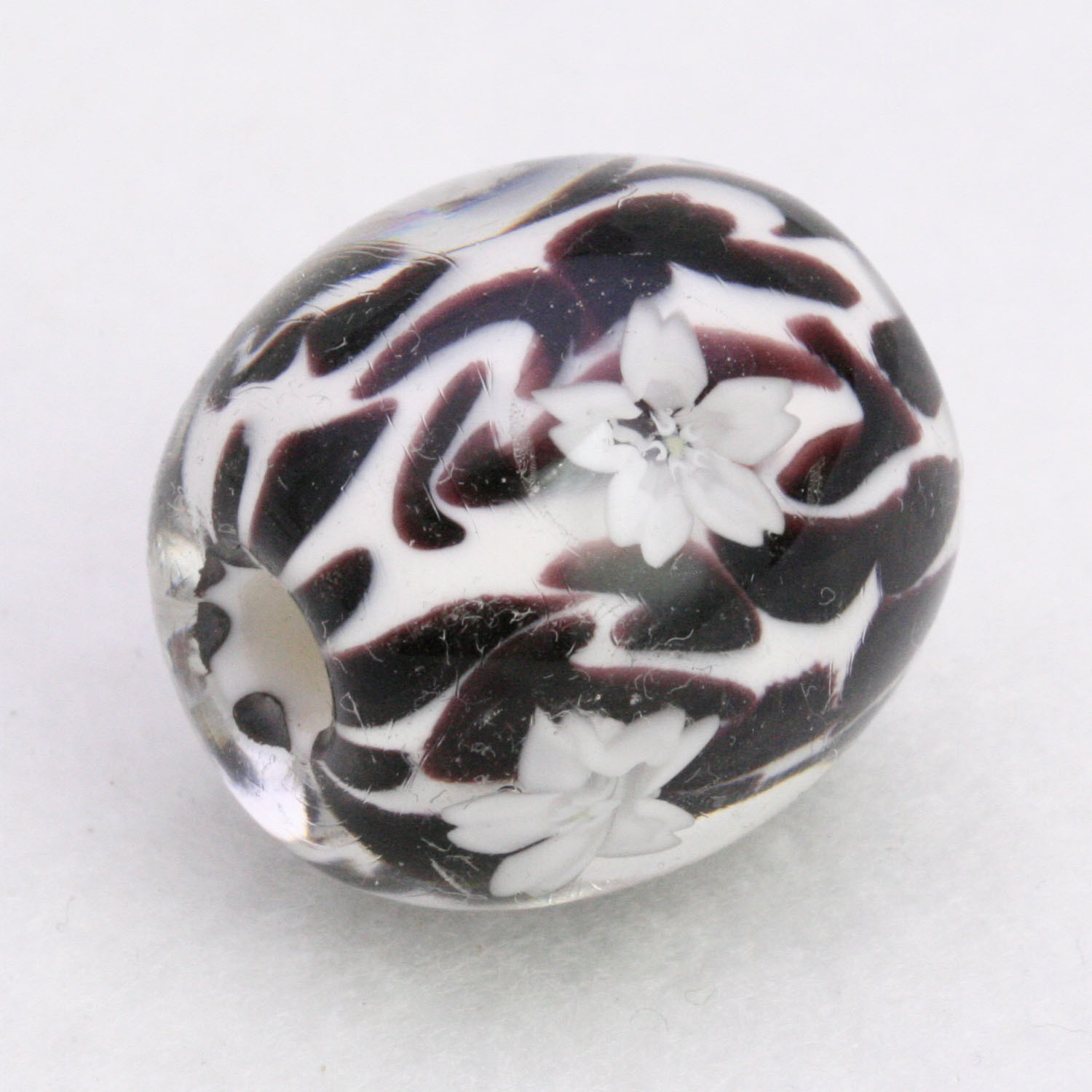 桜　さくら　とんぼ玉　ガラス　花とんぼ玉　白黒　桜