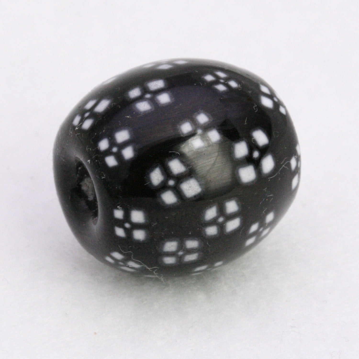 とんぼ玉　ガラス　　白黒　Black & White  四角 4,675円