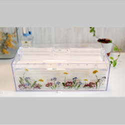 花のある暮らし。押し花ペーパータオルケース ティッシュペーパー