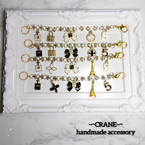 送料無料]ﾊﾞｯｸﾞﾁｬｰﾑ(ﾁｪｰﾝﾀｲﾌﾟ) バッグチャーム CRANE 通販｜Creema 