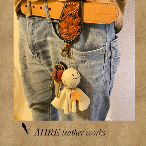 革のてるてる坊主 キーリング ÄHRE 通販 15834436｜Creema(クリーマ)