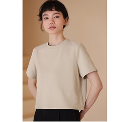 後ろネックにボタン付きTシャツ　シンプルTシャツ　ショートTシャツ　ベージュ　S-XL#213 11枚目の画像