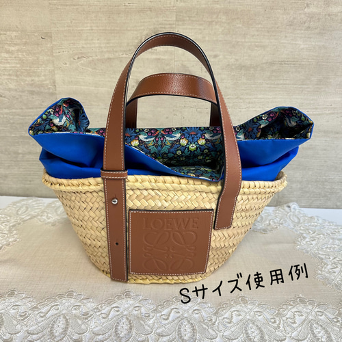 【美品】ロエベ　バスケットバッグ　カゴバッグ　レギュラー　青　LOEWE