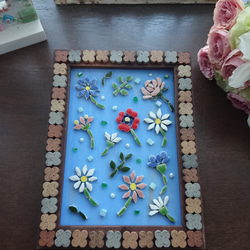 タイルアート「庭の花達」 その他アート KOMOREBI tile 通販 15834537